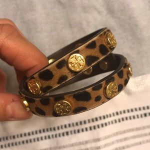 Tory Burch Cheetah Print Wrap Bracelet